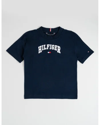 Tricou de bumbac cu imprimeu logo, Alb/Albastru ultramarin