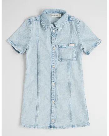 Rochie slim fit din denim, Albastru deschis