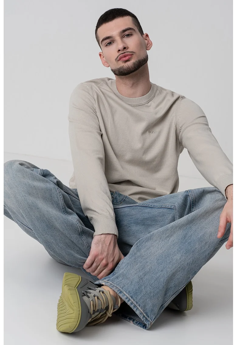 Bluza de trening cu detaliu logo Asac, Maro nisip