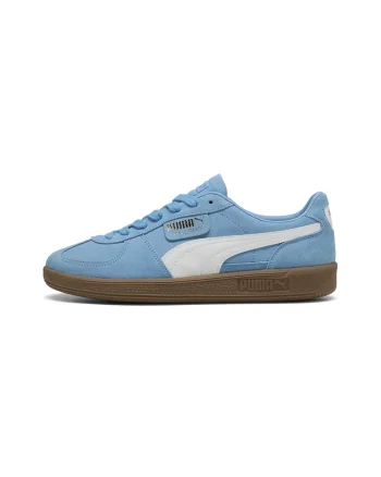 Pantofi sport Palermo de piele intoarsa si piele, Alb/Albastru glaciar