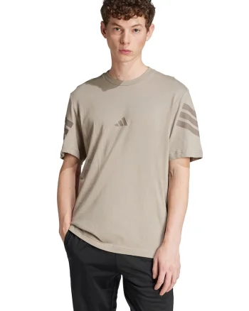 Tricou din bumbac cu 3 dungi Future Icons, Maro taupe deschis