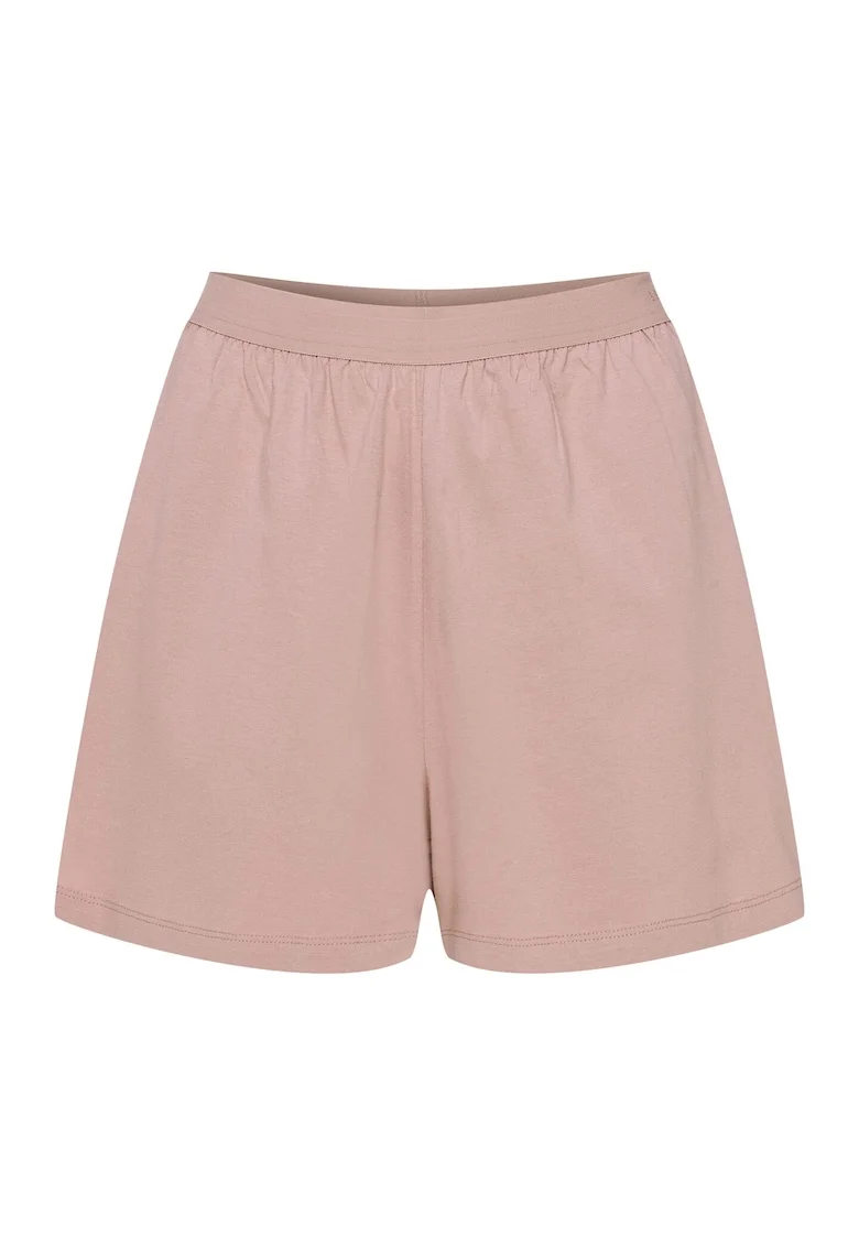 Pantaloni scurti dama  roz murdar, bumbac, croiala lejera