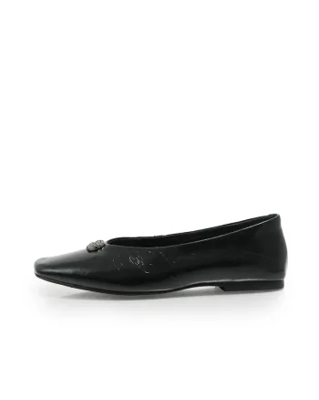Balerini dama  2614003 din piele naturala lacuita, Negru