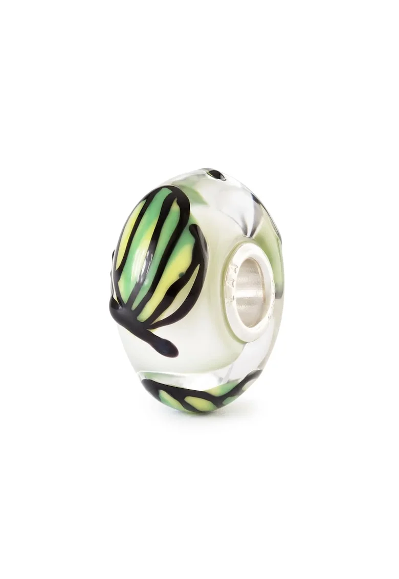 Talisman  Fluturele Padurii, lucrat manual din Sticla Artizanala de Murano si Argint 925, Multicolor