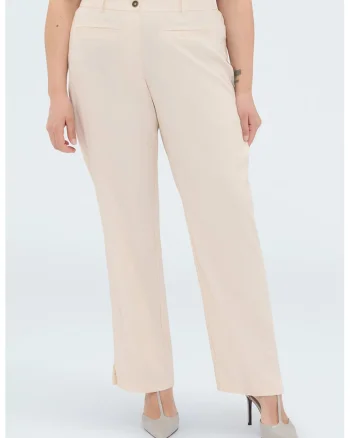 Pantaloni drepti cu buzunare, Bej deschis