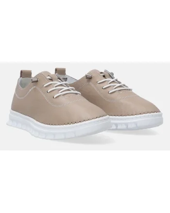 Pantofi sport din piele, Bej, Bej