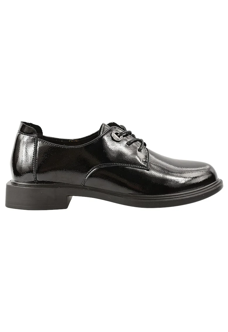 Tenisi  11520-87 negru, piele lacuita, Negru