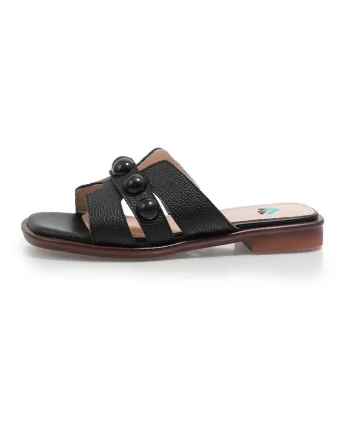 Papuci dama  2601405 din piele naturala, Negru