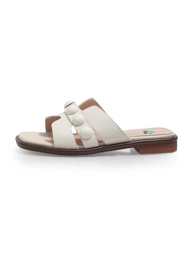 Papuci dama  2601406 din piele naturala, Bej