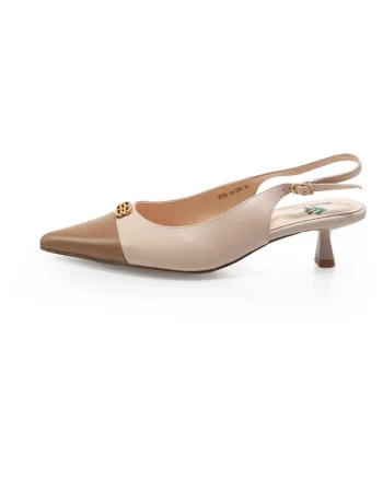 Pantofi Decupati  2604225 din piele naturala, Bej