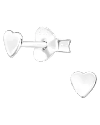Cercei din Argint 925, Inimioare 3mm, tip surub, inchidere fluturas