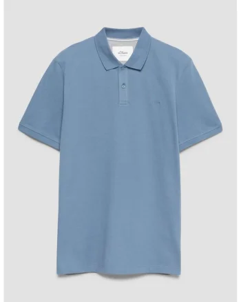 Tricou uni de bumbac, Albastru prafuit
