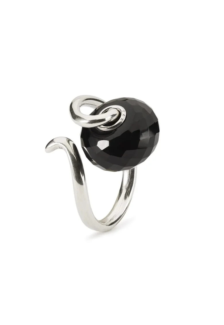 Inel  Fantezie Eleganta cu Onix Negru, din Argint 925