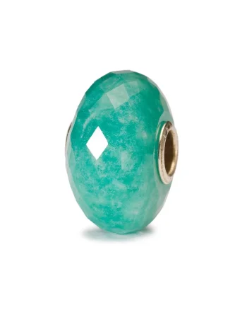 Talisman  Amazonit Fatetat, cu Argint 925, Verde