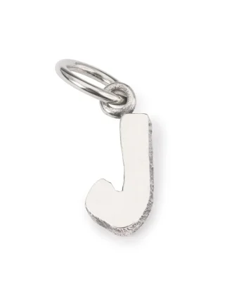 Talisman tip Pandantiv  Litera J, din Argint 925, Argintiu