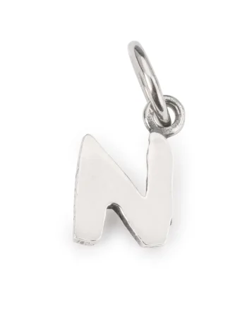 Talisman tip Pandantiv  Litera N, din Argint 925, Argintiu
