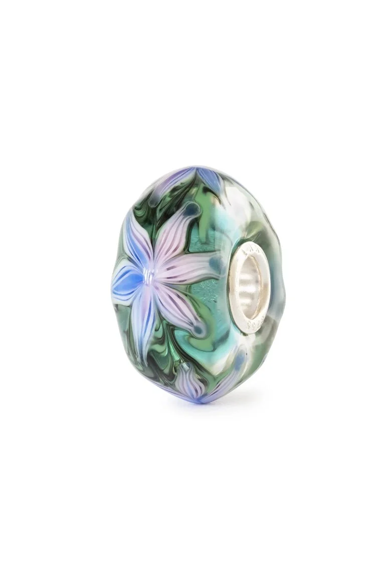 Talisman  Floarea din Apa, lucrat manual din Sticla Artizanala de Murano si Argint 925, Multicolor