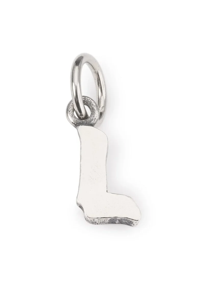 Talisman tip Pandantiv  Litera L, din Argint 925, Argintiu