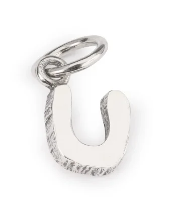 Talisman tip Pandantiv  Litera U, din Argint 925, Argintiu