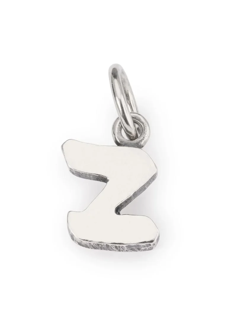 Talisman tip Pandantiv  Litera Z, din Argint 925, Argintiu