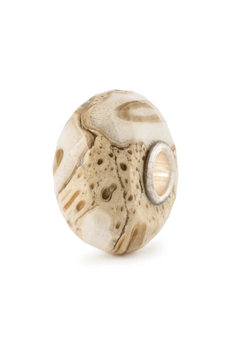 Talisman  Lemn Fosilizat Natural, cu Argint 925, Galben
