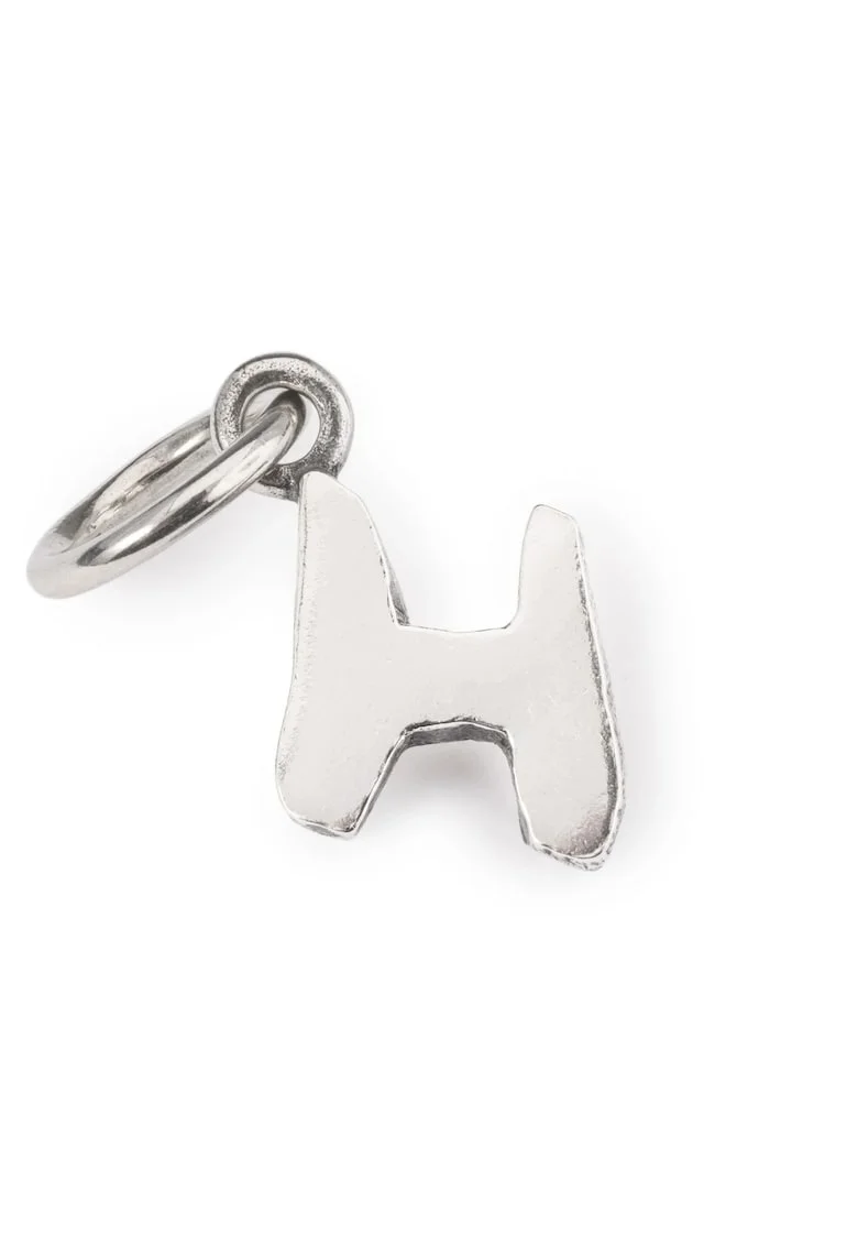 Talisman tip Pandantiv  Litera H, din Argint 925, Argintiu