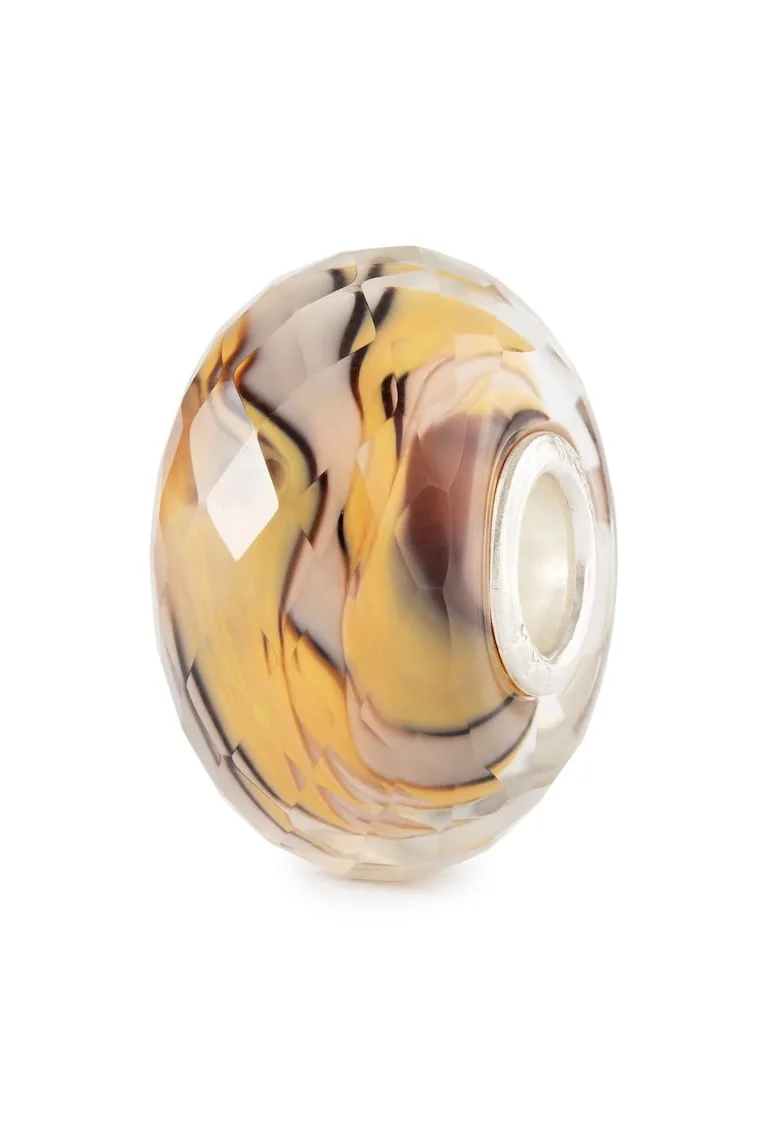 Talisman  Flacara Palpaitoare, lucrat manual din Sticla Artizanala de Murano si Argint 925, Multicolor