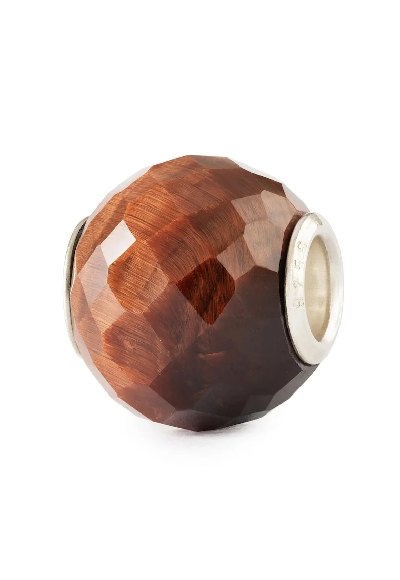 Talisman  Ochi de Tigru Rosu Rotund Fatetat, cu Argint 925, Maro