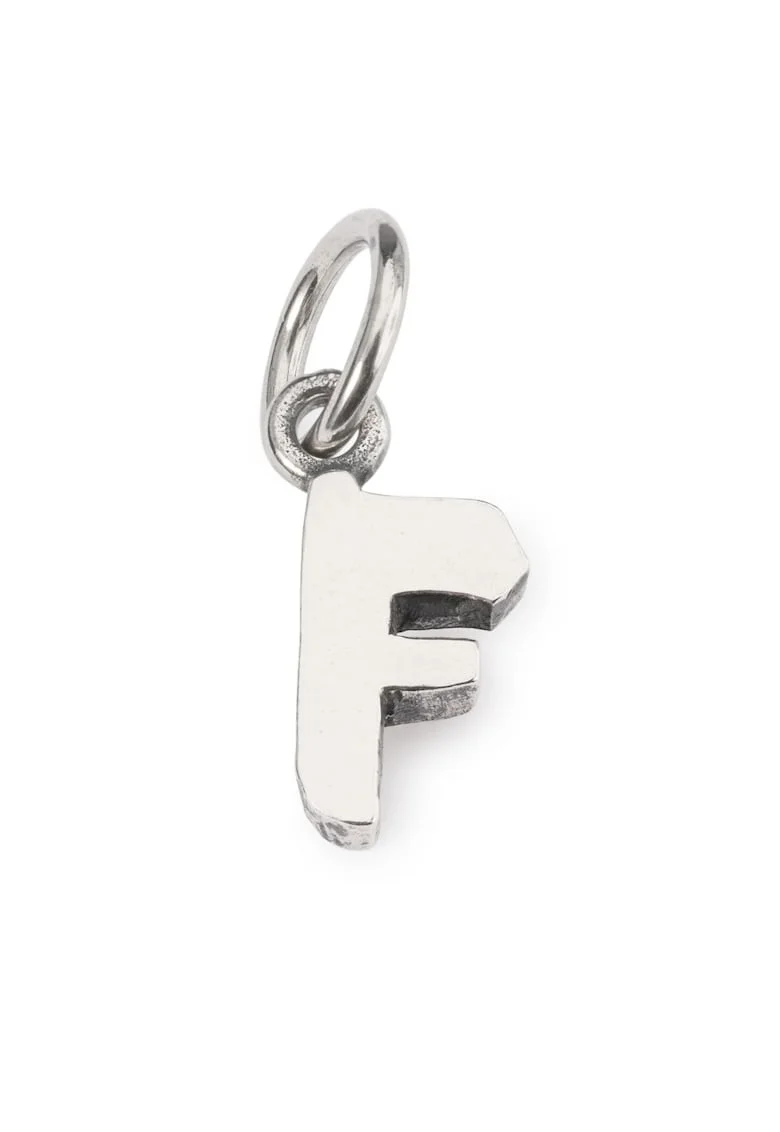 Talisman tip Pandantiv  Litera F, din Argint 925, Argintiu