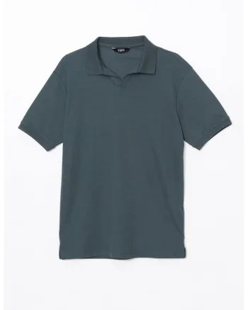 Tricou polo din amestec de bumbac, Albastru petrol