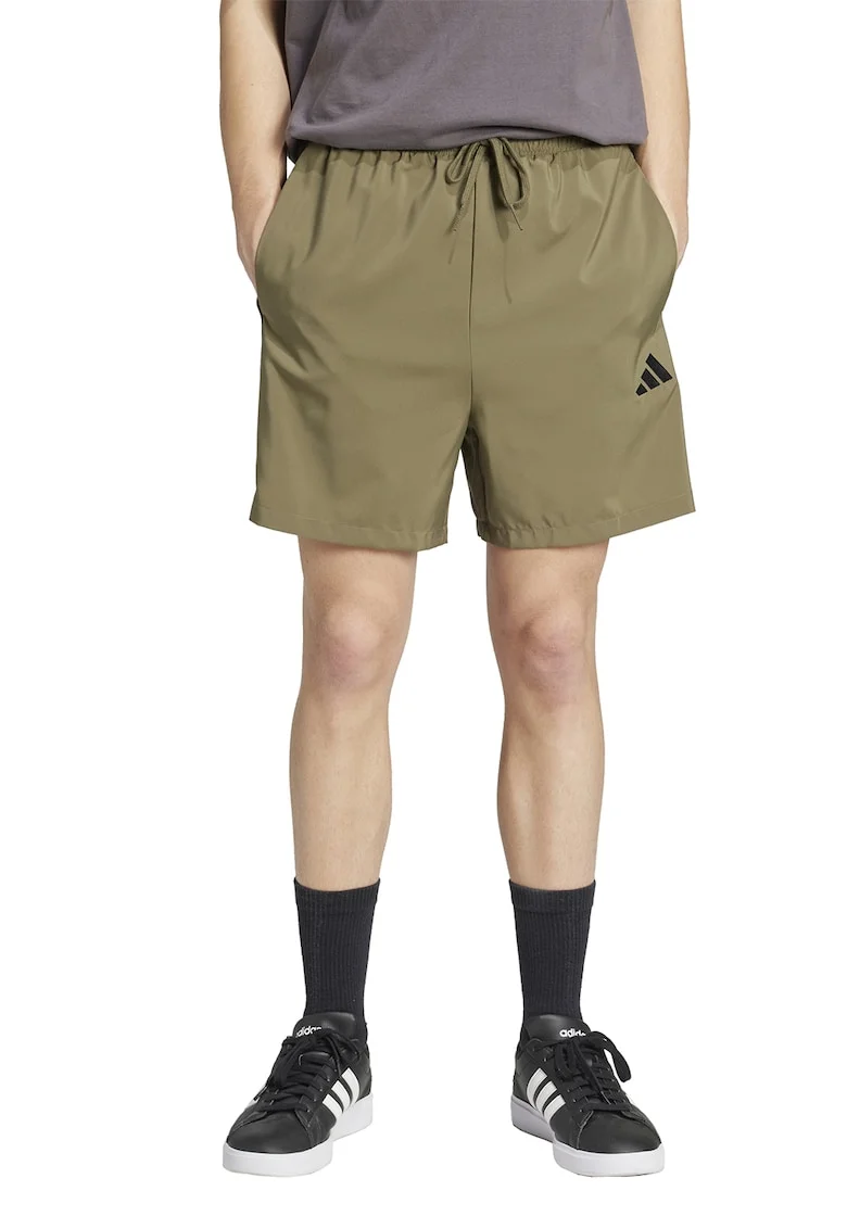 Pantaloni scurti cu benzi laterale cu logo Chelsea, Negru/Kaki