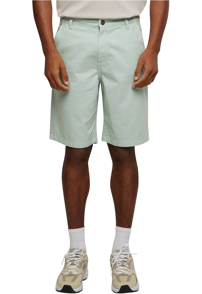 Blugi-bermude din bumbac organic cu croiala dreapta, Verde menta