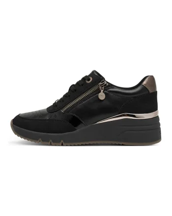 Pantofi sport wedge cu fermoar, Negru