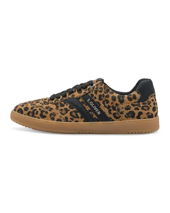 Pantofi sport cu garnituri contrastante, Negru/Caramel