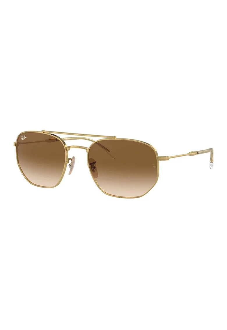 Ochelari de soare unisex cu rama metalica, Auriu