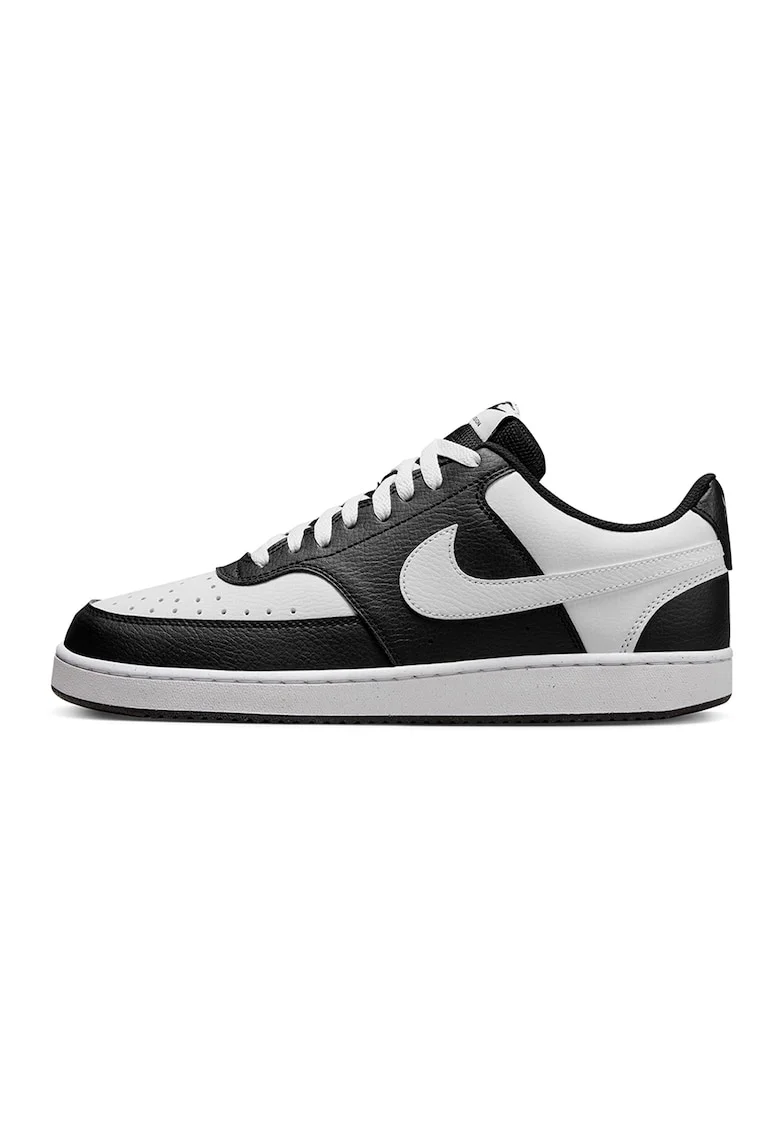 Pantofi sport Court Vision de piele ecologica, Alb/Negru