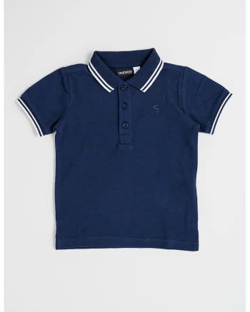 Tricou polo din bumbac, Bleumarin