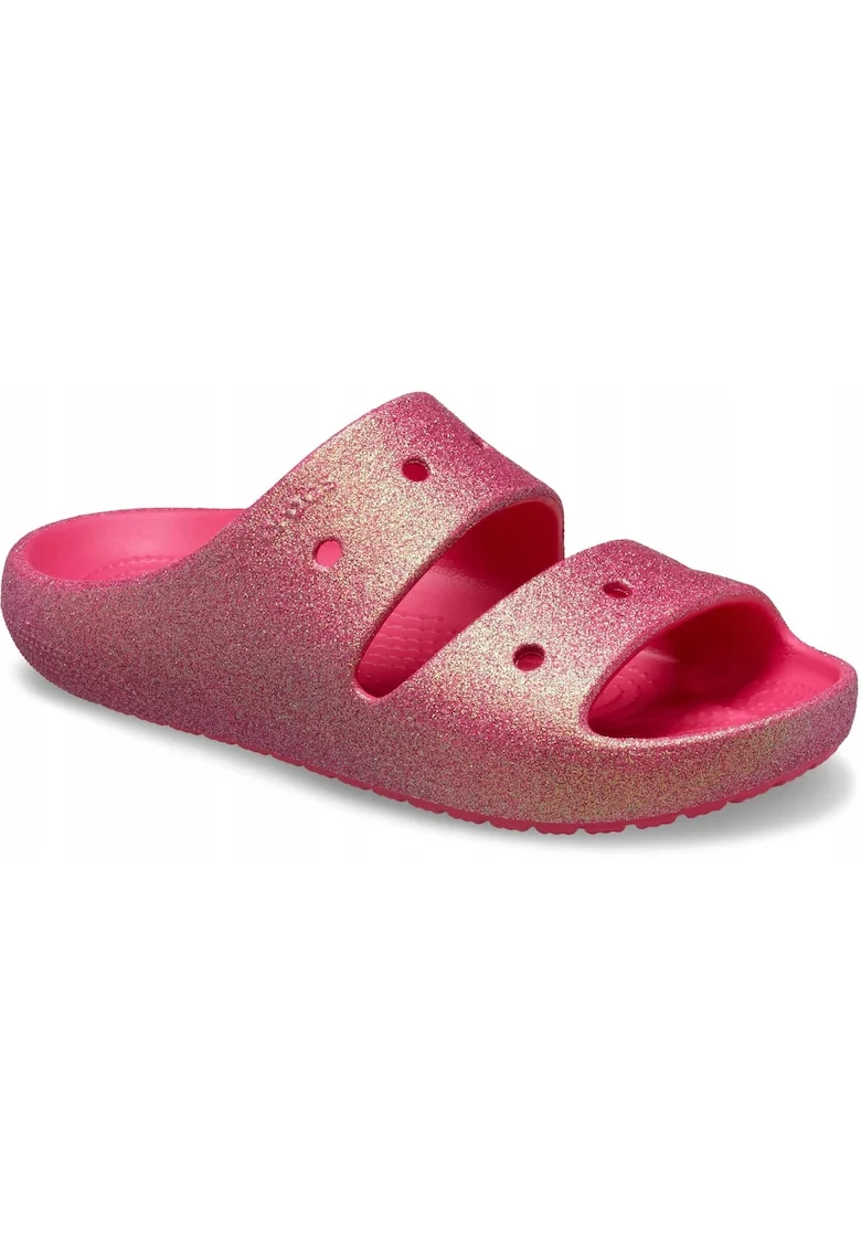 Saboti Femei Spuma Croslite, Classic Iridescent Glitter Sandal, Roz