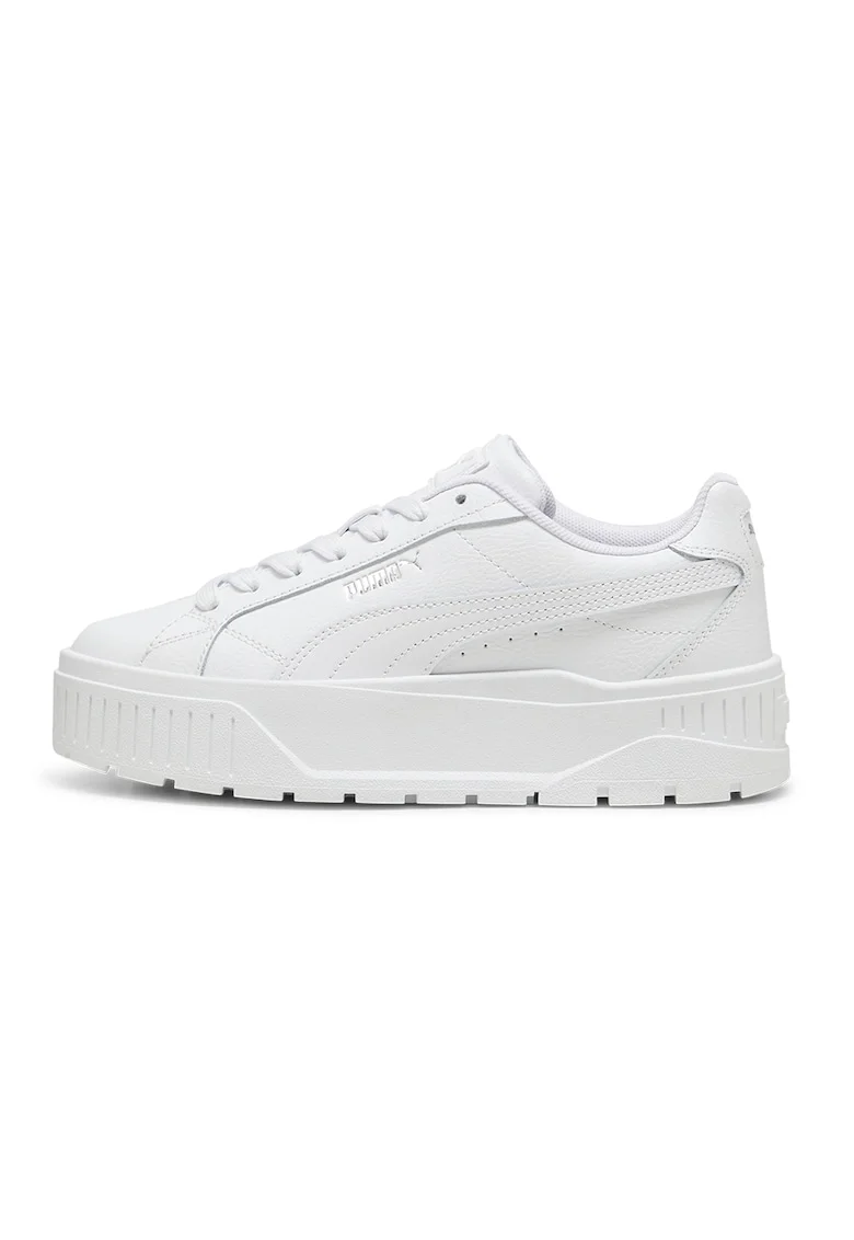 Pantofi sport Karmen II flatform de piele, Alb/Crem