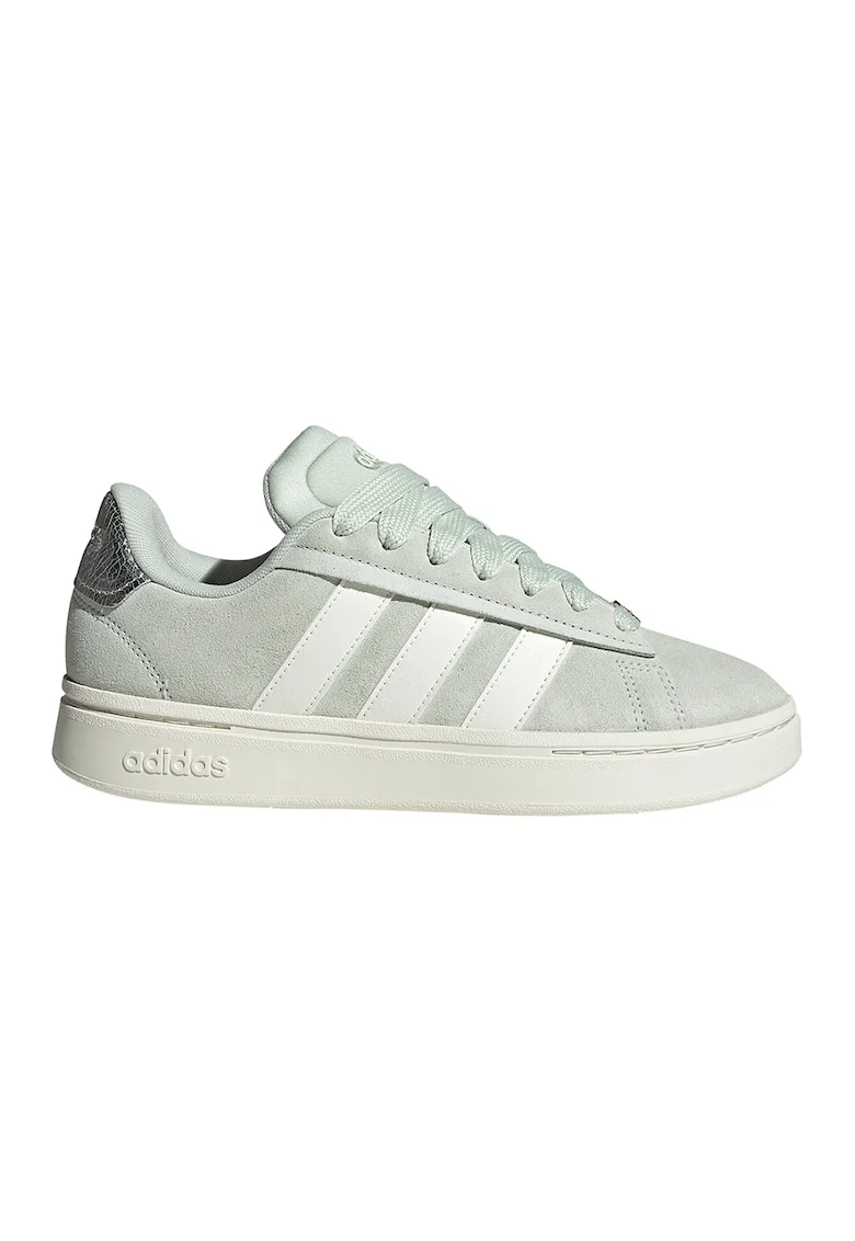 Pantofi sport de piele intoarsa Grand Court Alpha, Alb/Verde pal