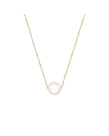 Colier Aur 585 -14K cu perla de cultura, lant 42 cm, 40 cm - Perla 10 mm