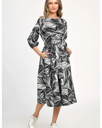 Rochie Dama,  Leafy Black V312