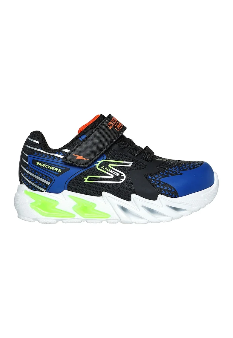 Pantofi sport cu inchidere velcro S Lights Flex-Glow Bolt, Negru/Albastru