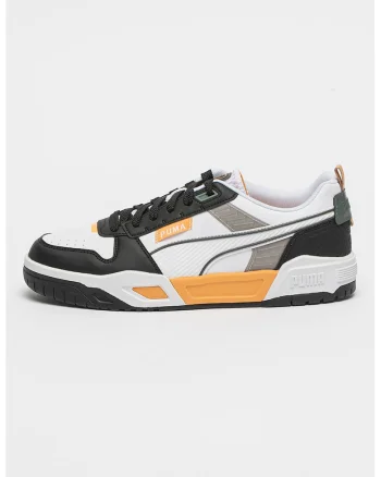 Pantofi sport din piele ecologica cu garnituri contrastante Tech Desert Road, Alb/Negru/Portocaliu