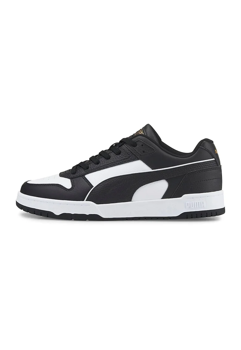 Pantofi sport de piele ecologica si piele RBD Game, Alb/Auriu/Negru
