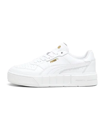 Pantofi sport de piele si piele ecologica Cali Court, Alb optic
