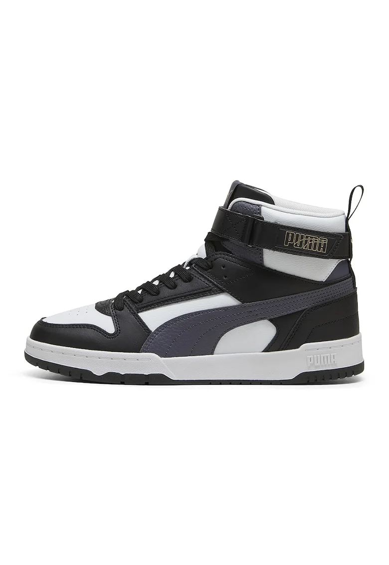 Pantofi sport high-top unisex cu insertii din piele RBD Game, Negru/Gri