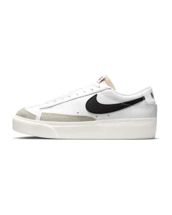 Pantofi sport low-cut de piele cu garnituri de piele intoarsa Blazer, Alb/Negru