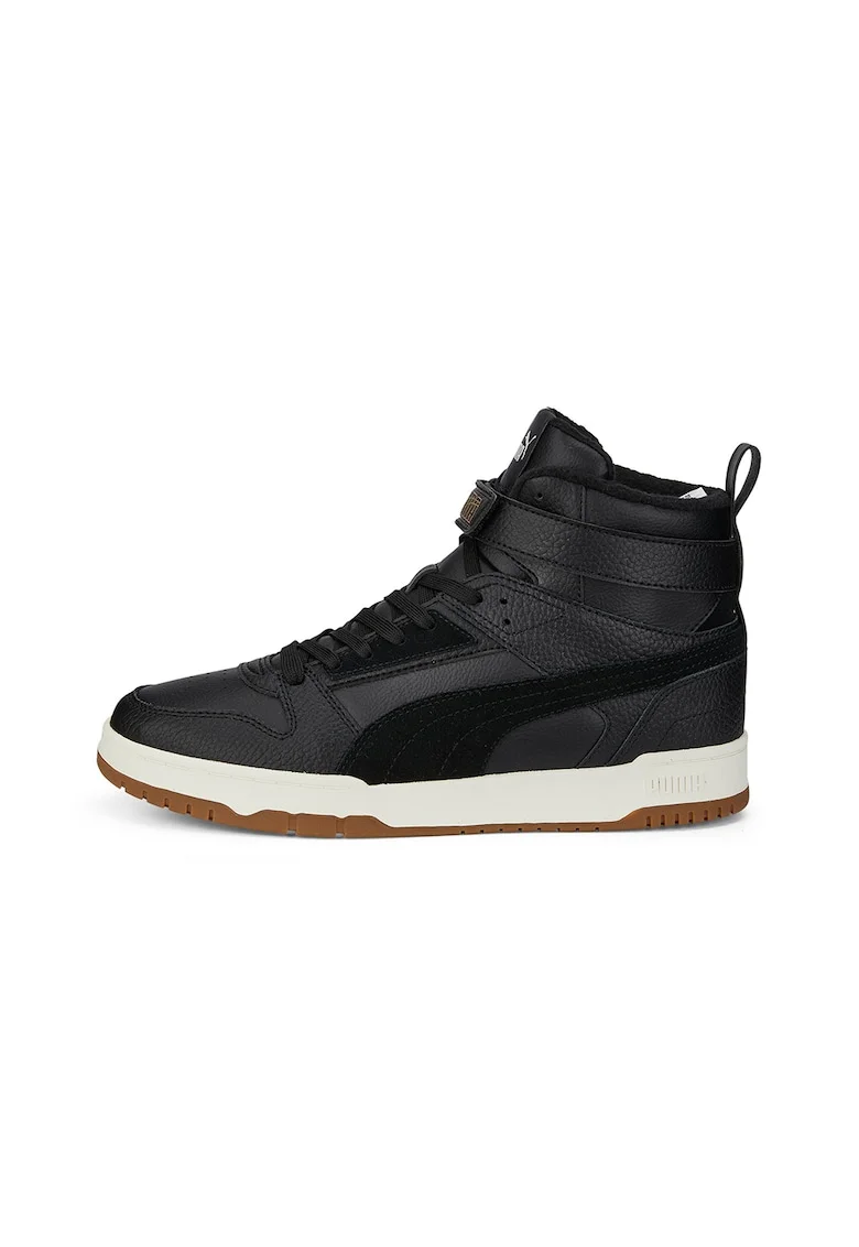 Pantofi sport mid-high de piele si piele ecologica RBD Game WTR, Negru