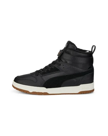 Pantofi sport mid-high de piele si piele ecologica RBD Game WTR, Negru